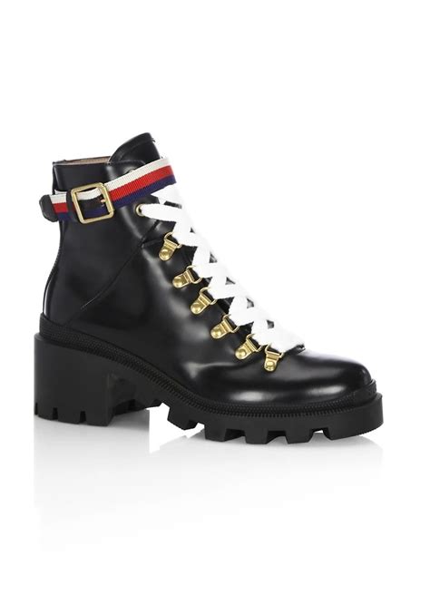 gucci magnum leather moto boots on foot|Shoes .